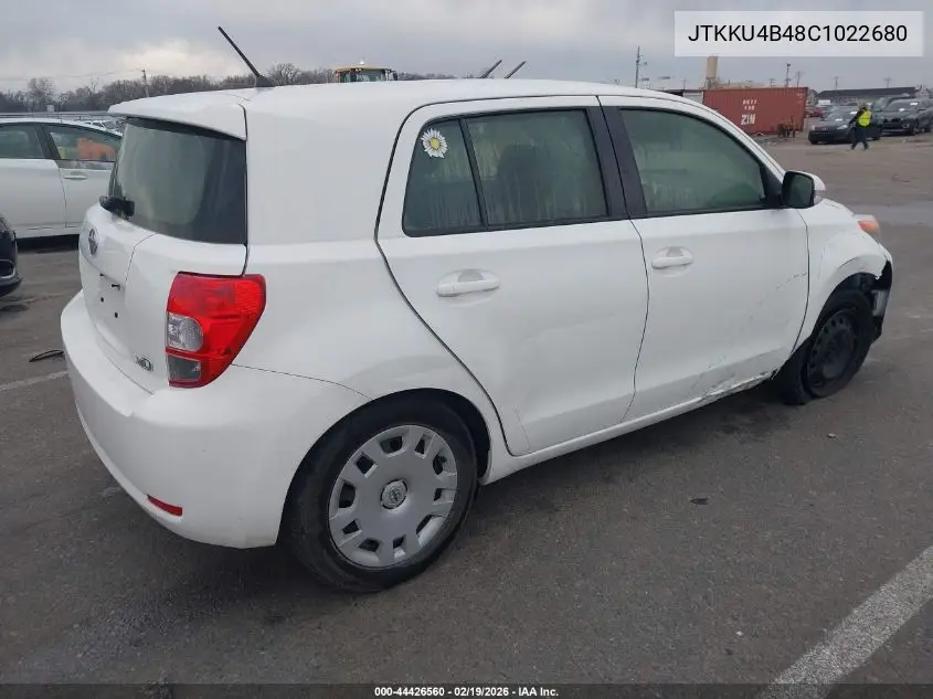2012 Scion Xd VIN: JTKKU4B48C1022680 Lot: 44426560