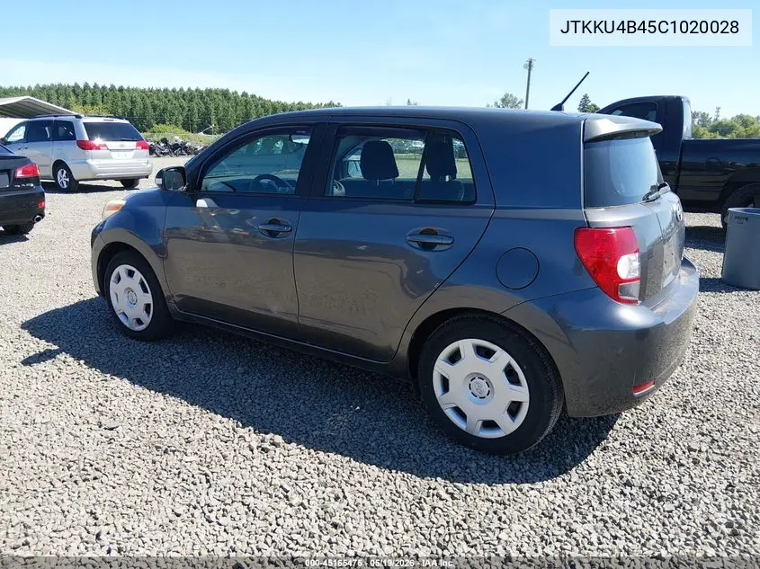 2012 Scion Xd VIN: JTKKU4B45C1020028 Lot: 45165475
