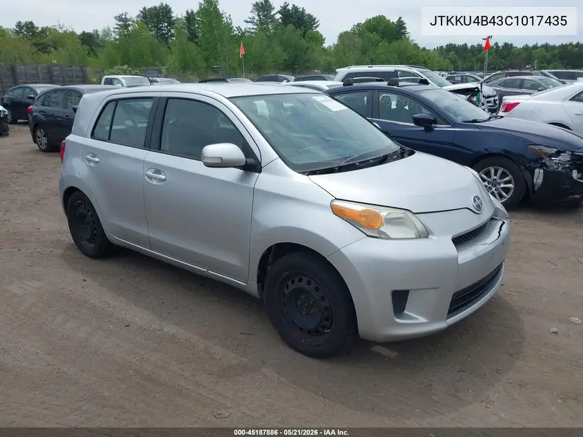 2012 Scion Xd VIN: JTKKU4B43C1017435 Lot: 45187886