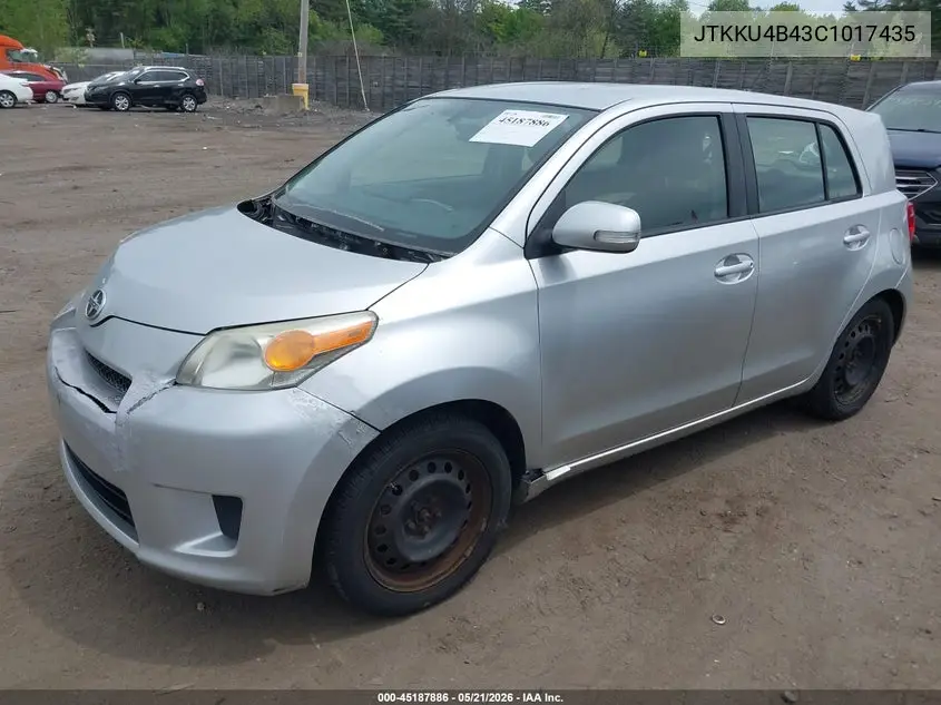 2012 Scion Xd VIN: JTKKU4B43C1017435 Lot: 45187886