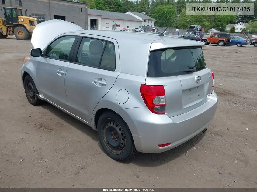 2012 Scion Xd VIN: JTKKU4B43C1017435 Lot: 45187886