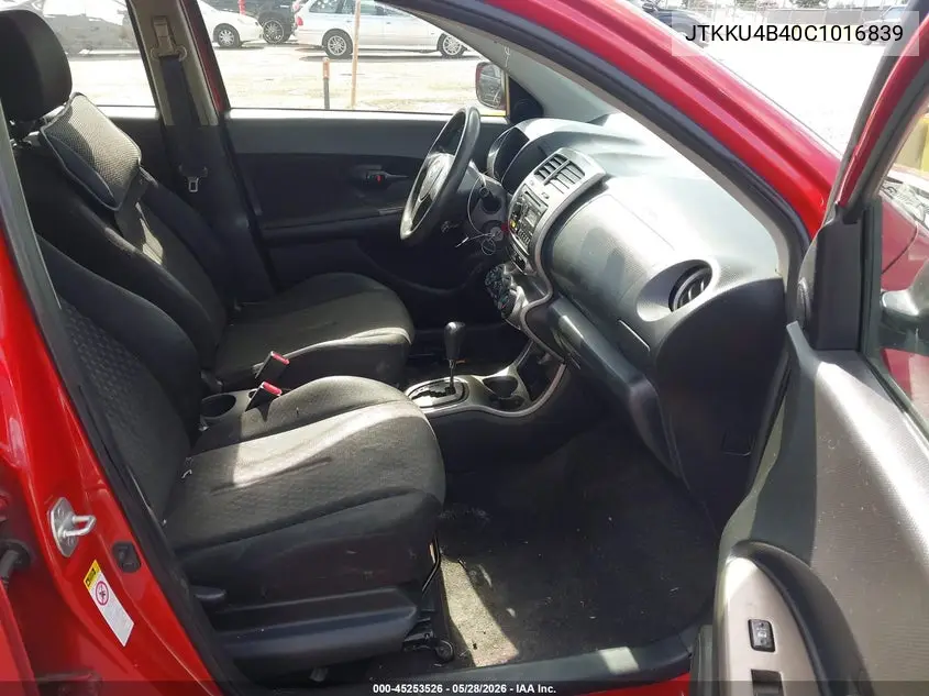 2012 Scion Xd VIN: JTKKU4B40C1016839 Lot: 45253526
