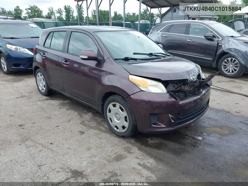 2012 Scion Xd VIN: JTKKU4B40C1015884 Lot: 45299776