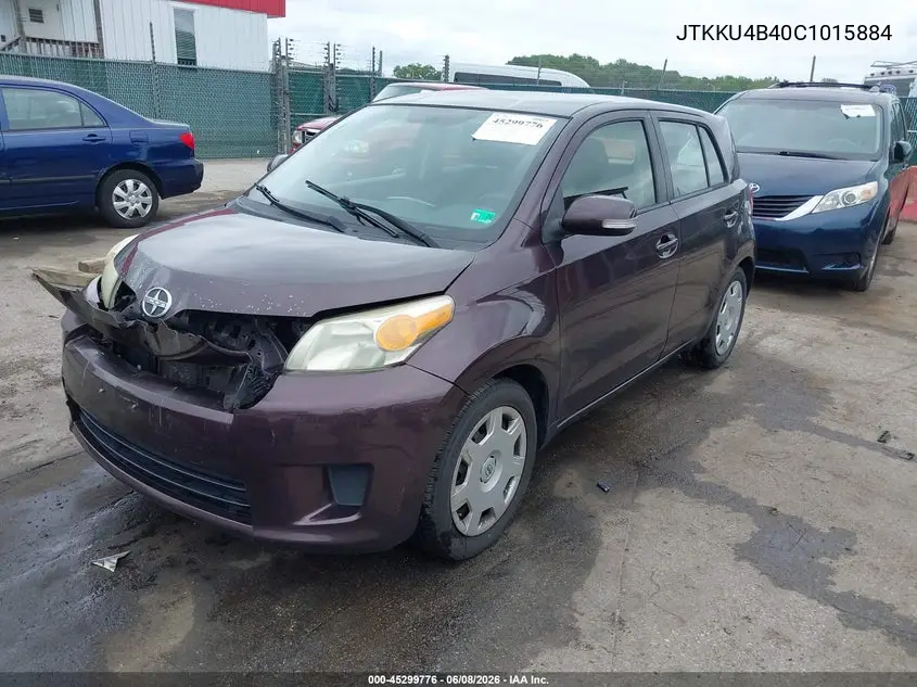 2012 Scion Xd VIN: JTKKU4B40C1015884 Lot: 45299776