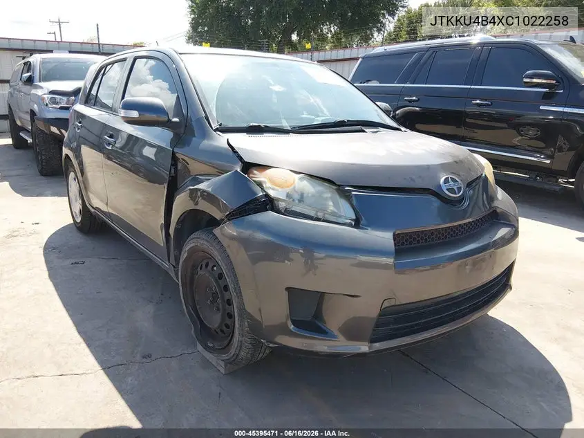2012 Scion Xd VIN: JTKKU4B4XC1022258 Lot: 45395471