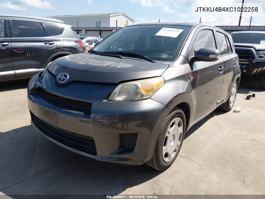 2012 Scion Xd VIN: JTKKU4B4XC1022258 Lot: 45395471