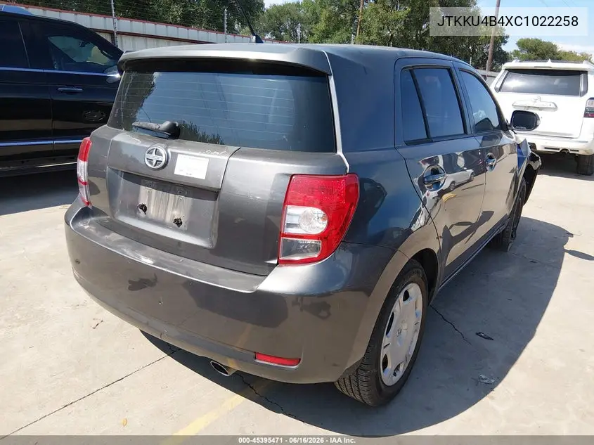 2012 Scion Xd VIN: JTKKU4B4XC1022258 Lot: 45395471