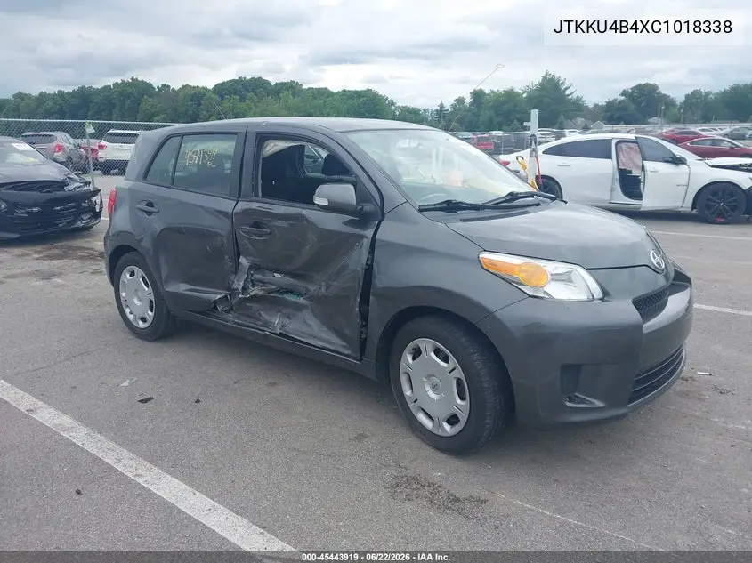 2012 Scion Xd VIN: JTKKU4B4XC1018338 Lot: 45443919