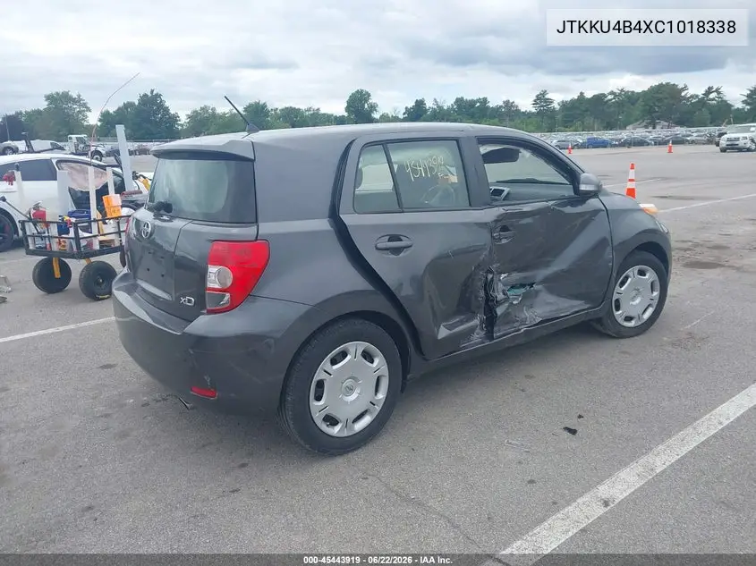 2012 Scion Xd VIN: JTKKU4B4XC1018338 Lot: 45443919
