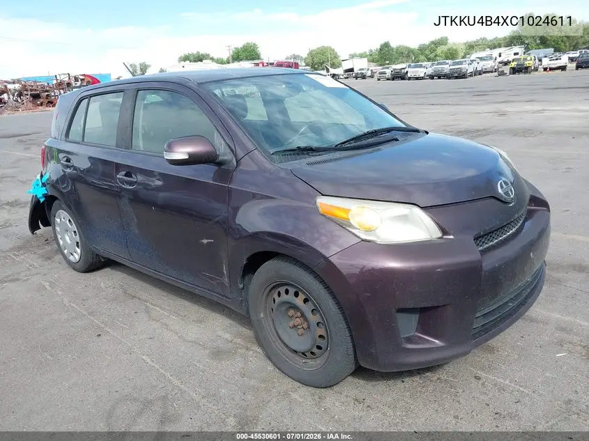 2012 Scion Xd VIN: JTKKU4B4XC1024611 Lot: 45530601