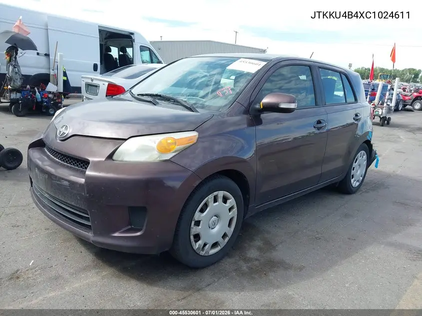 2012 Scion Xd VIN: JTKKU4B4XC1024611 Lot: 45530601
