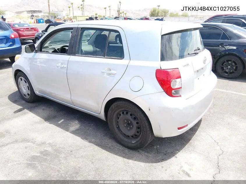 2012 Scion Xd VIN: JTKKU4B4XC1027055 Lot: 45656624
