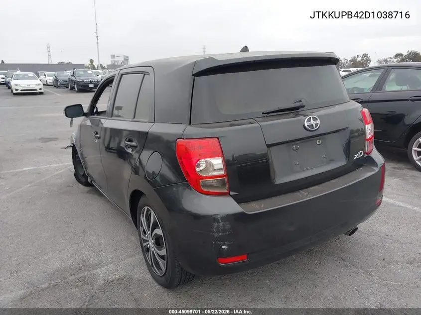 2013 Scion Xd VIN: JTKKUPB42D1038716 Lot: 45099701