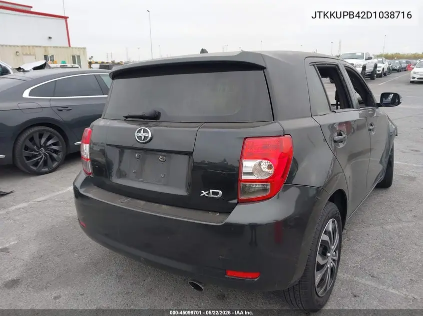 2013 Scion Xd VIN: JTKKUPB42D1038716 Lot: 45099701