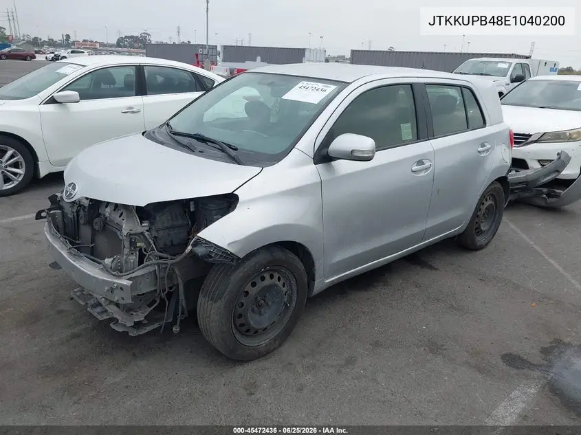 2014 Scion Xd VIN: JTKKUPB48E1040200 Lot: 45472436