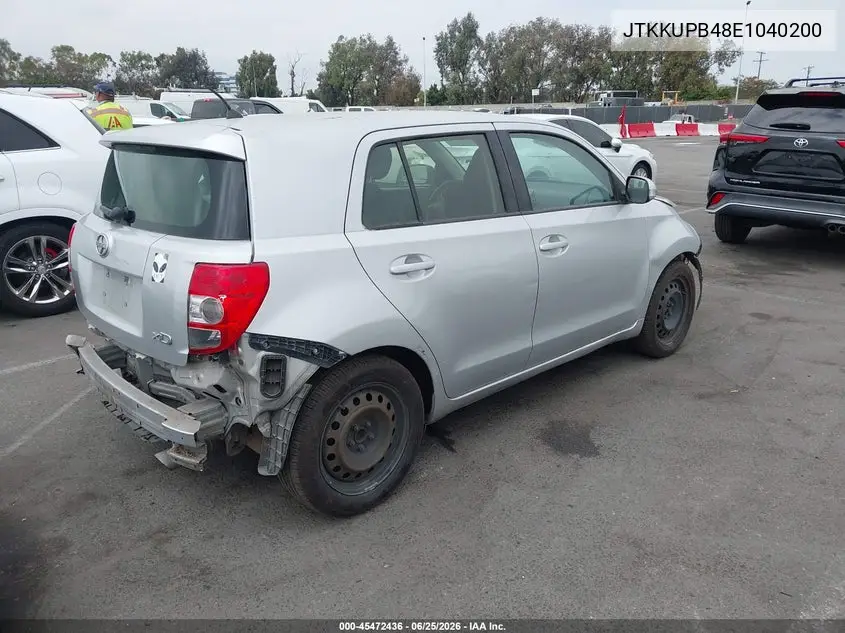 2014 Scion Xd VIN: JTKKUPB48E1040200 Lot: 45472436