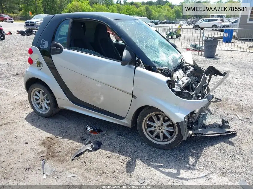 2014 Smart Fortwo Electric Drive Passion VIN: WMEEJ9AA7EK785581 Lot: 42062920