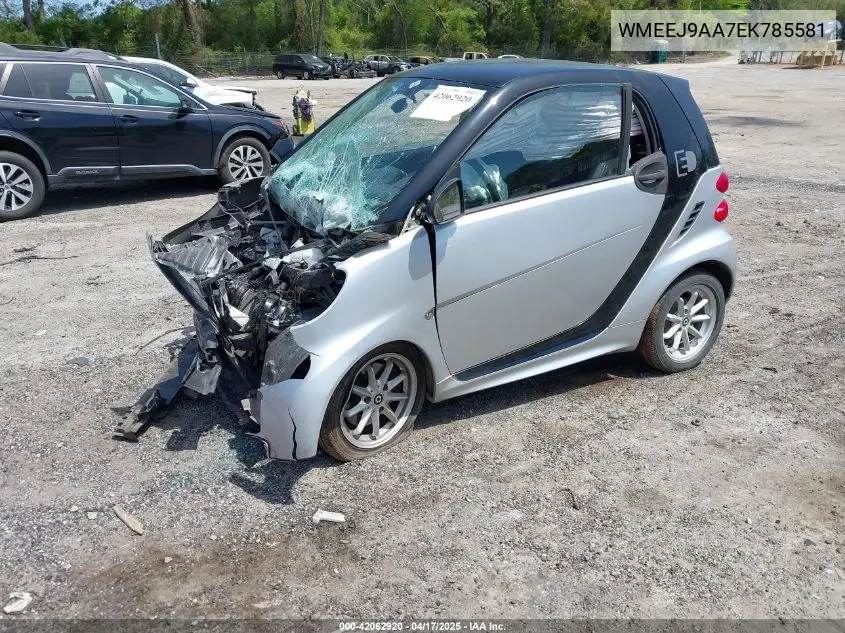 2014 Smart Fortwo Electric Drive Passion VIN: WMEEJ9AA7EK785581 Lot: 42062920
