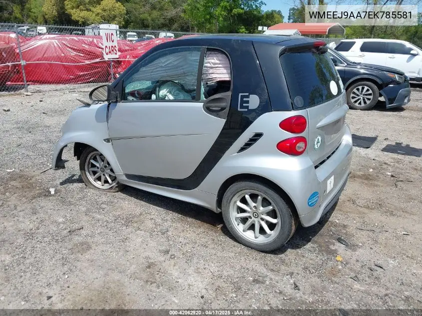 2014 Smart Fortwo Electric Drive Passion VIN: WMEEJ9AA7EK785581 Lot: 42062920