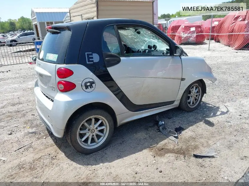 2014 Smart Fortwo Electric Drive Passion VIN: WMEEJ9AA7EK785581 Lot: 42062920