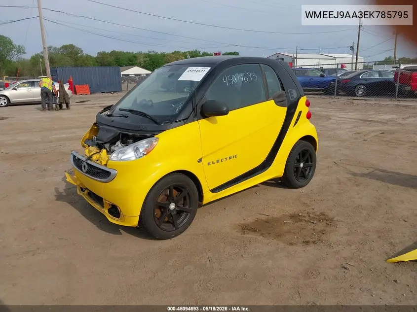 2014 Smart Fortwo Electric Drive Passion VIN: WMEEJ9AA3EK765795 Lot: 45094693