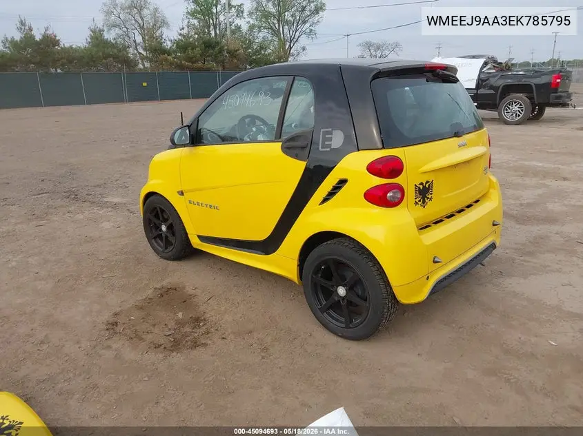 2014 Smart Fortwo Electric Drive Passion VIN: WMEEJ9AA3EK765795 Lot: 45094693