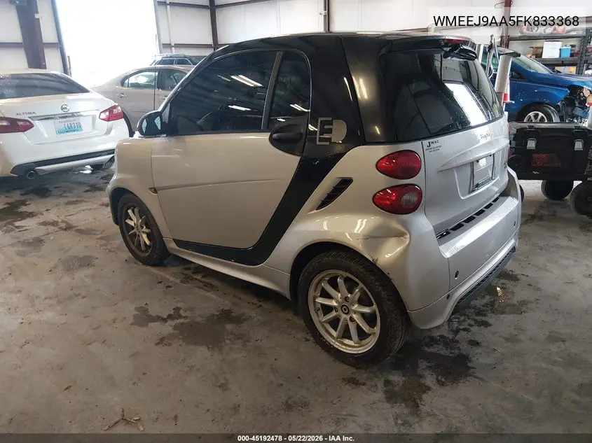 2015 Smart Fortwo Electric Drive Passion VIN: WMEEJ9AA5FK833368 Lot: 45192478