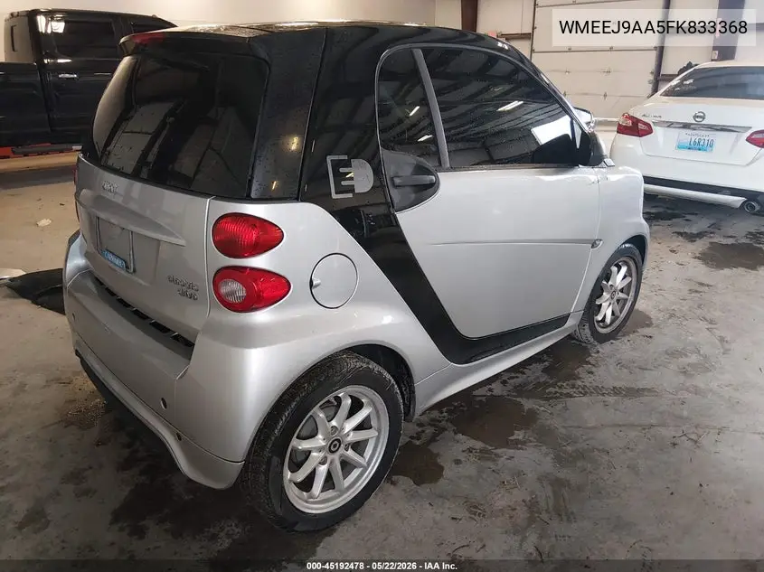 2015 Smart Fortwo Electric Drive Passion VIN: WMEEJ9AA5FK833368 Lot: 45192478