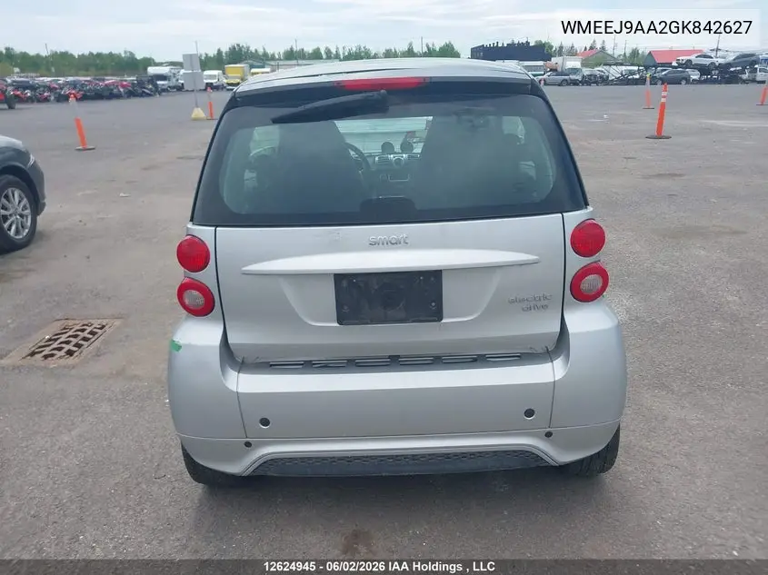 2016 Smart Fortwo Electric Drive Passion VIN: WMEEJ9AA2GK842627 Lot: 12624945