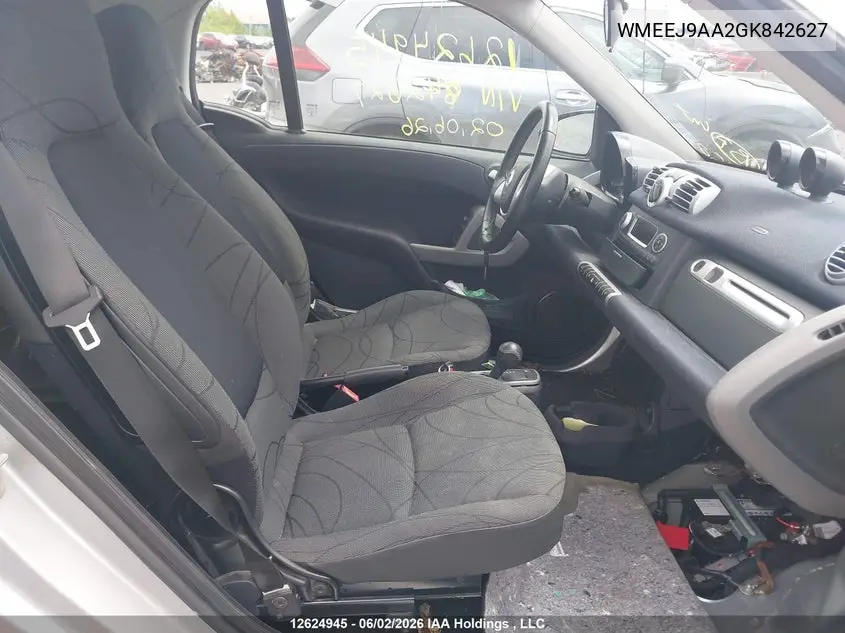 2016 Smart Fortwo Electric Drive Passion VIN: WMEEJ9AA2GK842627 Lot: 12624945