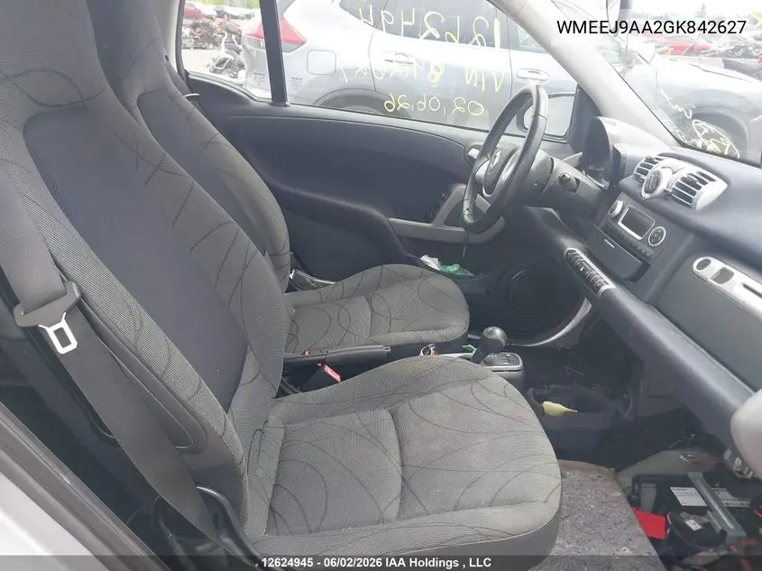 2016 Smart Fortwo Electric Drive Passion VIN: WMEEJ9AA2GK842627 Lot: 12624945