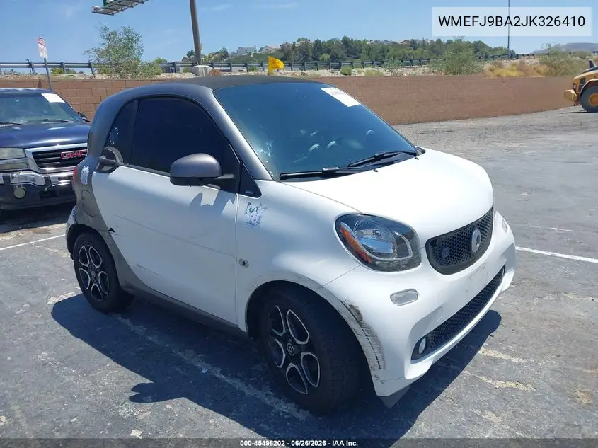 2018 Smart Fortwo Electric Drive Passion VIN: WMEFJ9BA2JK326410 Lot: 45498202