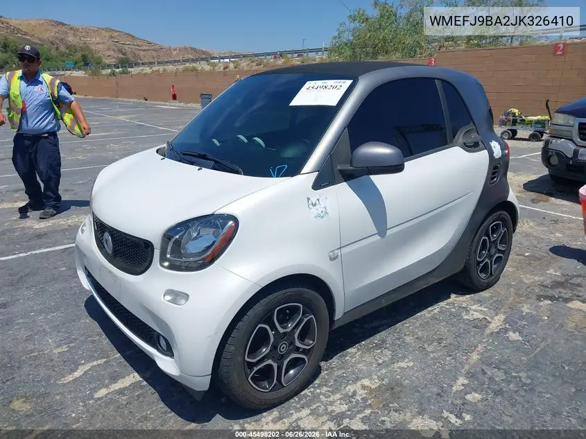2018 Smart Fortwo Electric Drive Passion VIN: WMEFJ9BA2JK326410 Lot: 45498202
