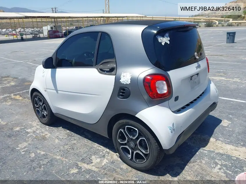 2018 Smart Fortwo Electric Drive Passion VIN: WMEFJ9BA2JK326410 Lot: 45498202
