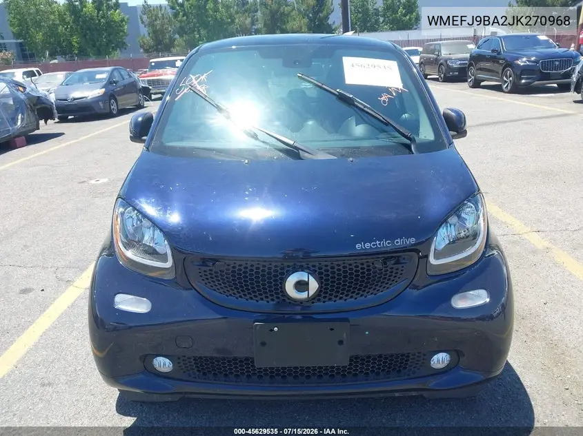 2018 Smart Fortwo Electric Drive Prime VIN: WMEFJ9BA2JK270968 Lot: 45629535