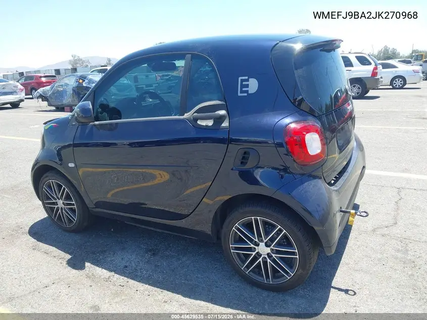 2018 Smart Fortwo Electric Drive Prime VIN: WMEFJ9BA2JK270968 Lot: 45629535