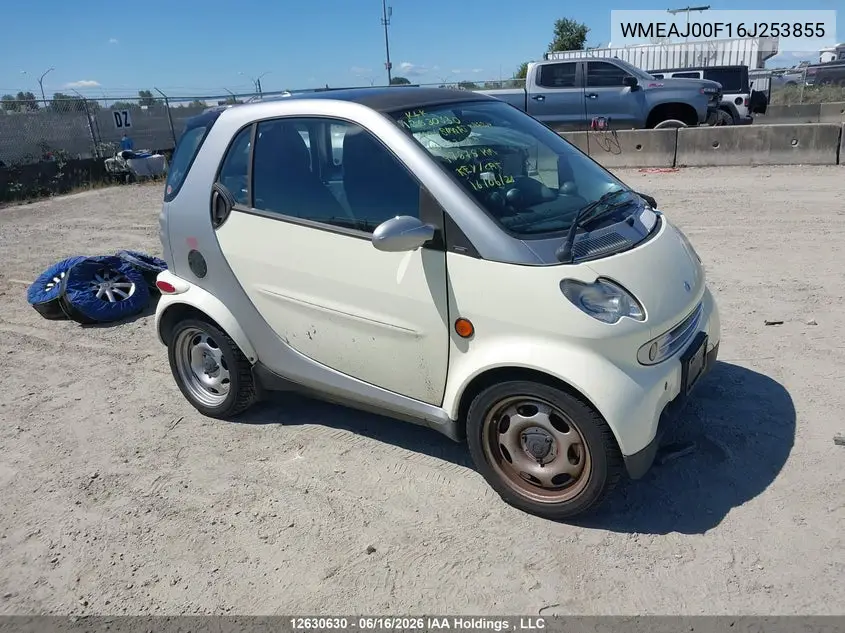 2006 Smart Fortwo Passion/Pulse/Pure VIN: WMEAJ00F16J253855 Lot: 12630630