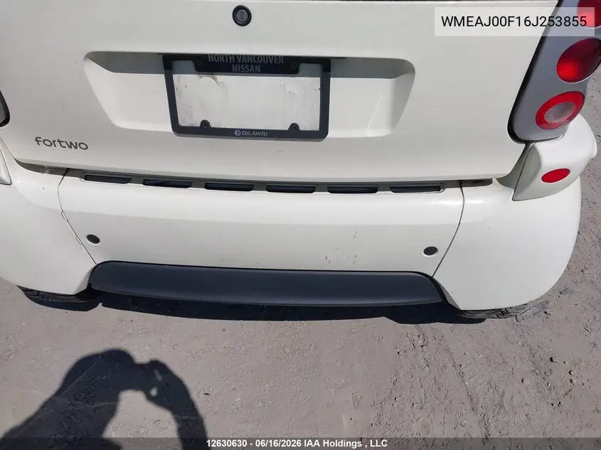 2006 Smart Fortwo Passion/Pulse/Pure VIN: WMEAJ00F16J253855 Lot: 12630630