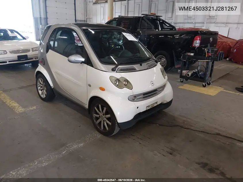 2006 Smart Fortwo VIN: WME4503321J281267 Lot: 45342547