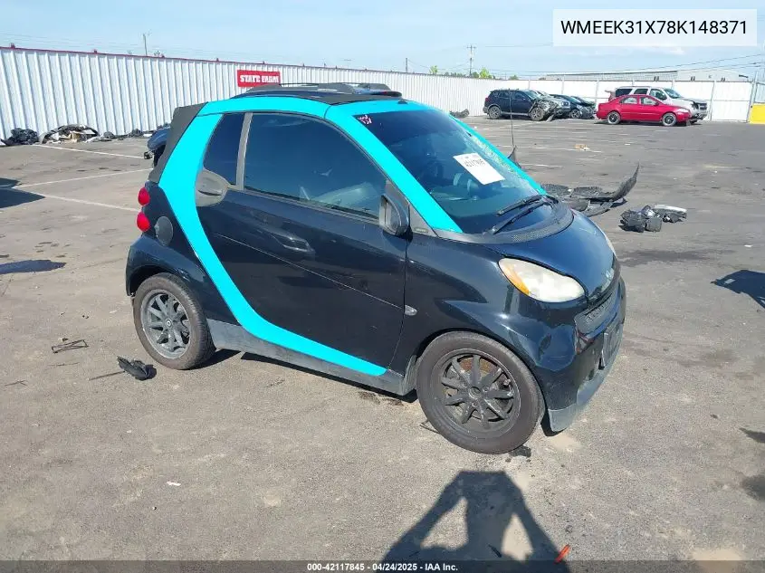 2008 Smart Fortwo Passion VIN: WMEEK31X78K148371 Lot: 42117845
