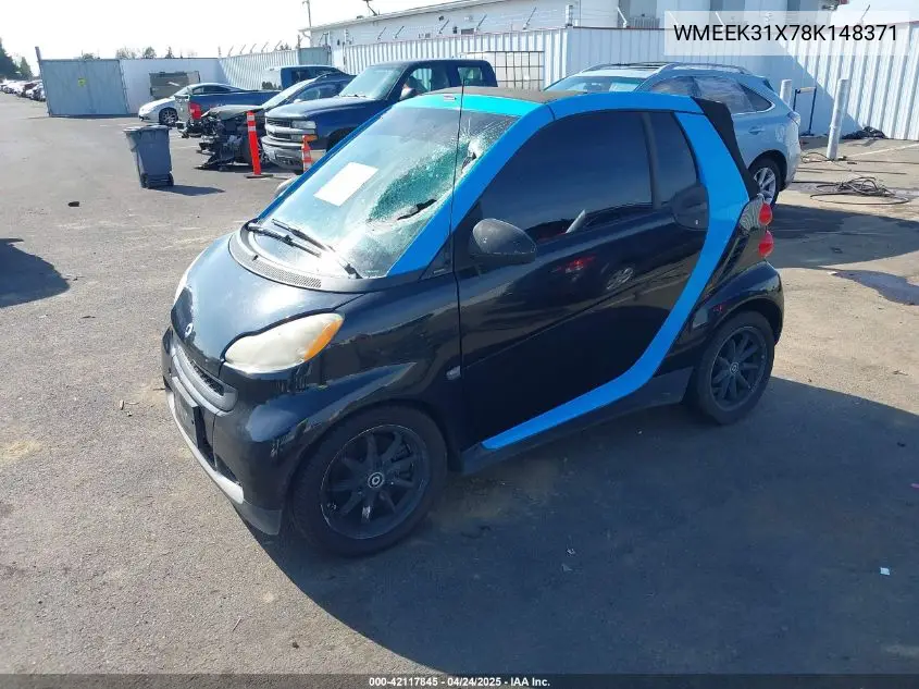 2008 Smart Fortwo Passion VIN: WMEEK31X78K148371 Lot: 42117845