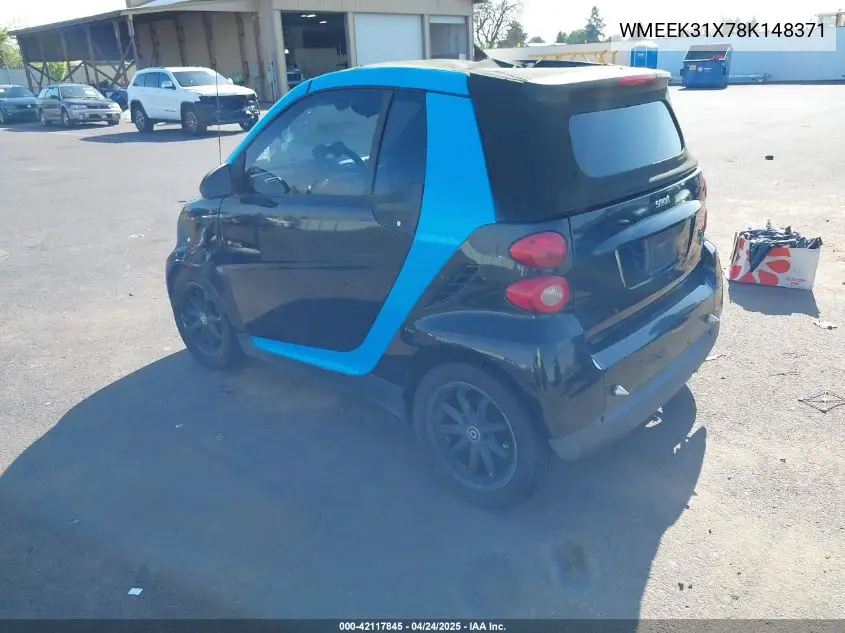 2008 Smart Fortwo Passion VIN: WMEEK31X78K148371 Lot: 42117845