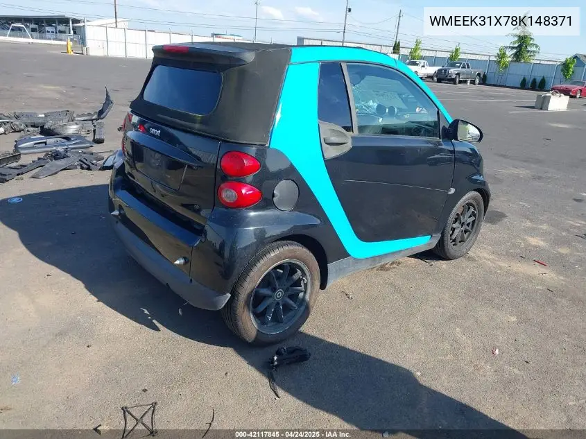 2008 Smart Fortwo Passion VIN: WMEEK31X78K148371 Lot: 42117845
