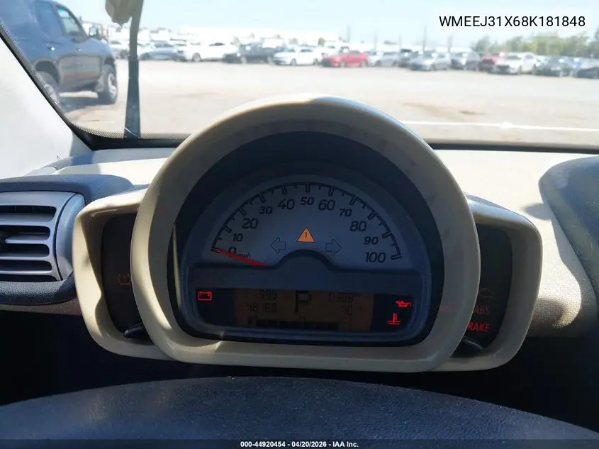 2008 Smart Fortwo Passion/Pure VIN: WMEEJ31X68K181848 Lot: 44920454