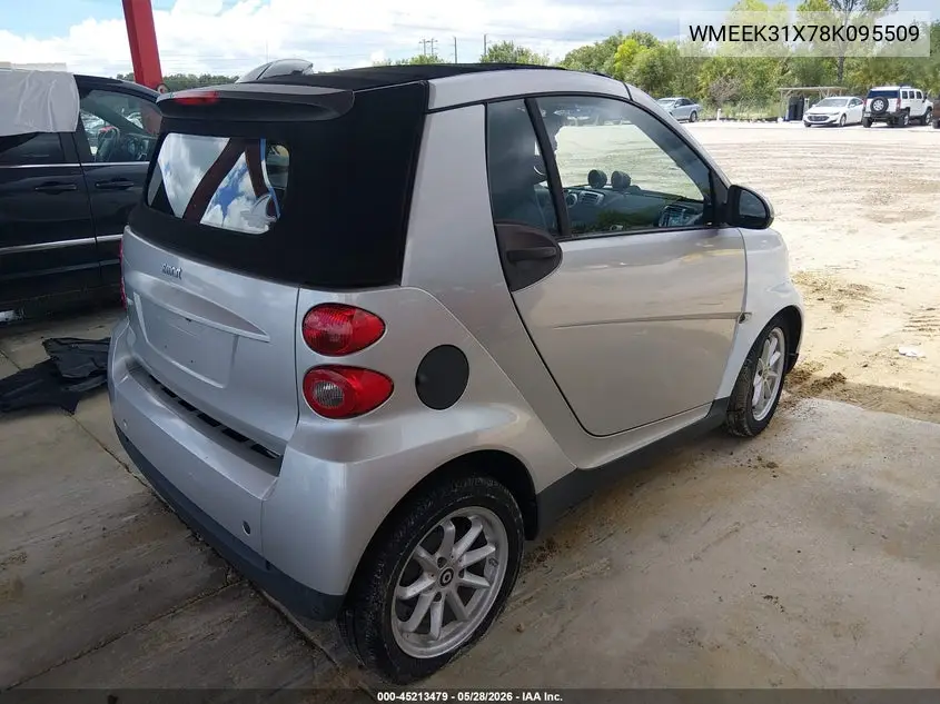 2008 Smart Fortwo Passion VIN: WMEEK31X78K095509 Lot: 45213479