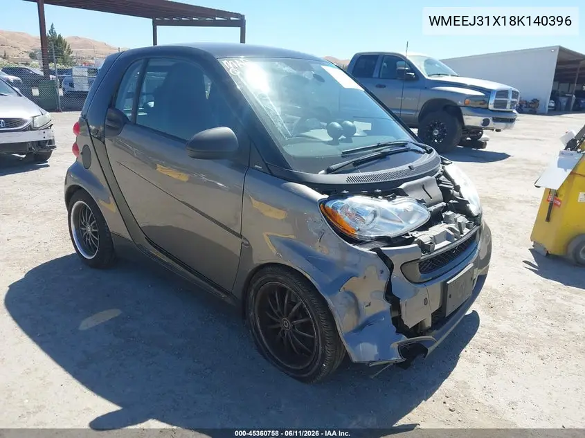 2008 Smart Fortwo Passion/Pure VIN: WMEEJ31X18K140396 Lot: 45360758