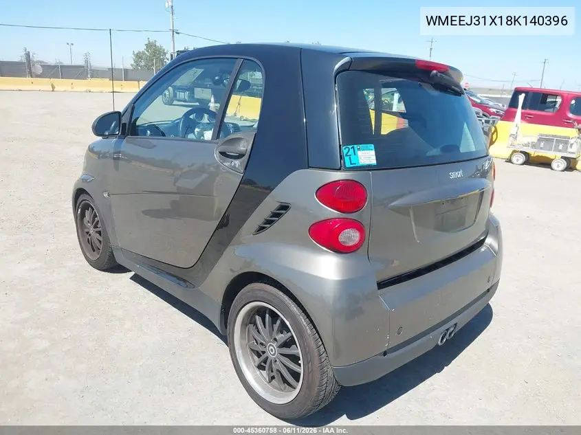 2008 Smart Fortwo Passion/Pure VIN: WMEEJ31X18K140396 Lot: 45360758