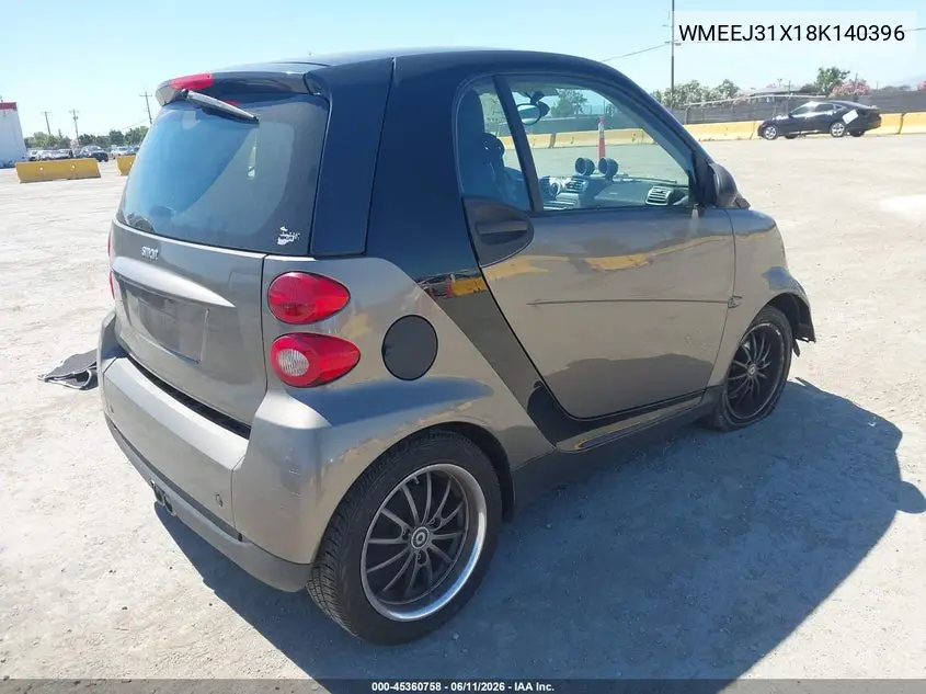 2008 Smart Fortwo Passion/Pure VIN: WMEEJ31X18K140396 Lot: 45360758