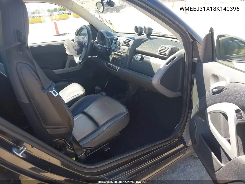 2008 Smart Fortwo Passion/Pure VIN: WMEEJ31X18K140396 Lot: 45360758