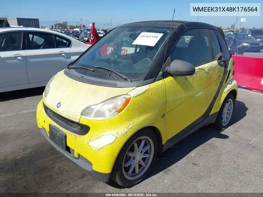 2008 Smart Fortwo Passion VIN: WMEEK31X48K176564 Lot: 45361558